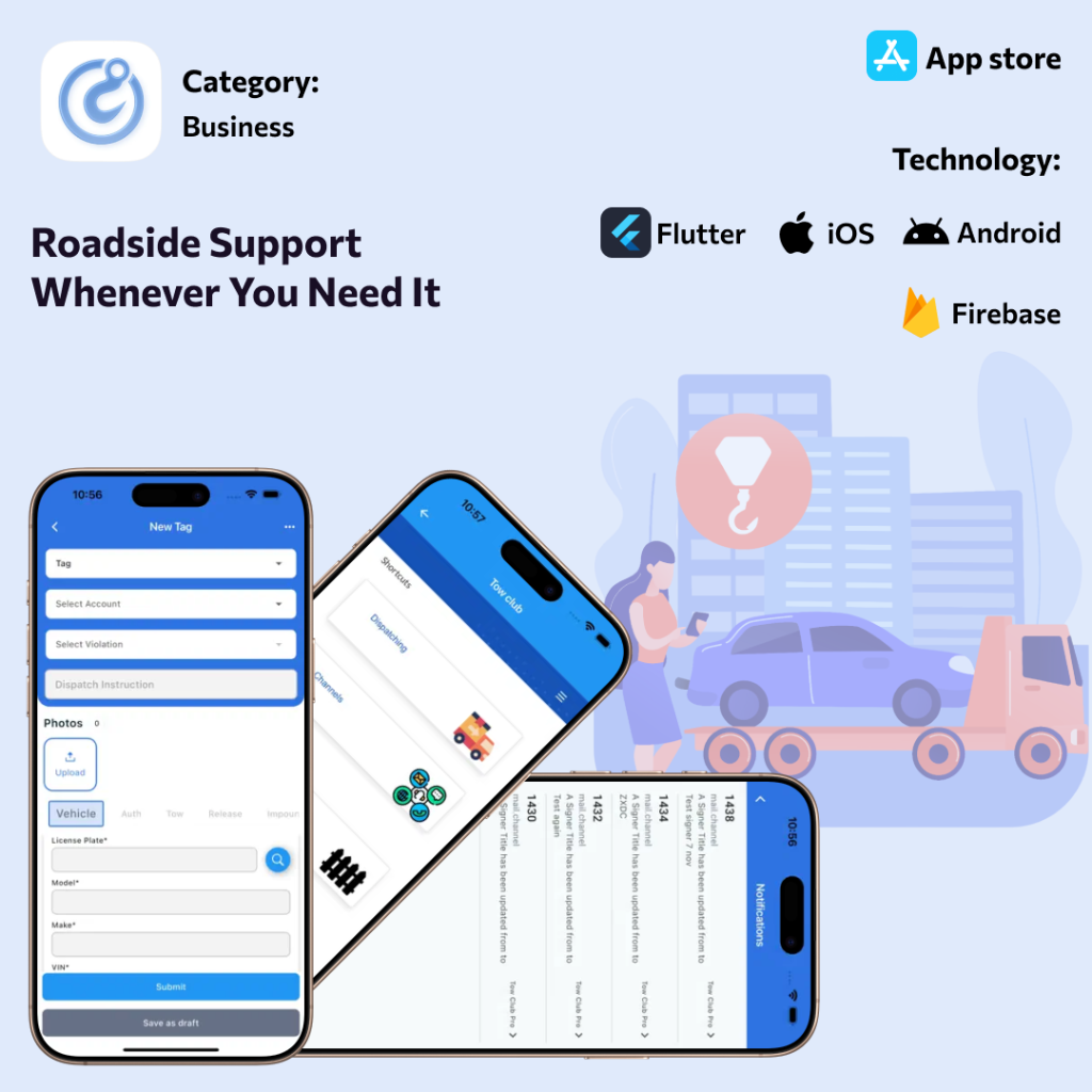 Tow Club Pro product interface from the case study